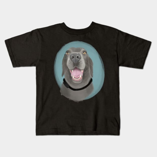 Charcoal Lab :: Canines and Felines Kids T-Shirt by Platinumfrog